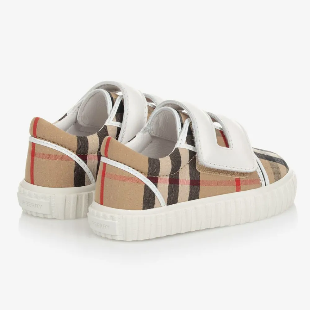 Burberry Trainers*Baby Beige Check Trainers