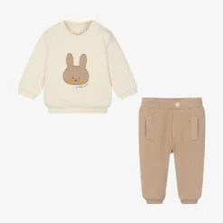iDO Mini Tracksuits|Tracksuits*Baby Boys Beige Bunny Tracksuit