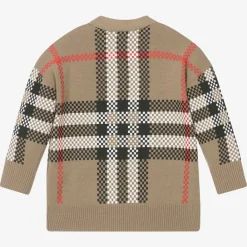 Burberry Tops*Baby Boys Beige Check Wool Cardigan