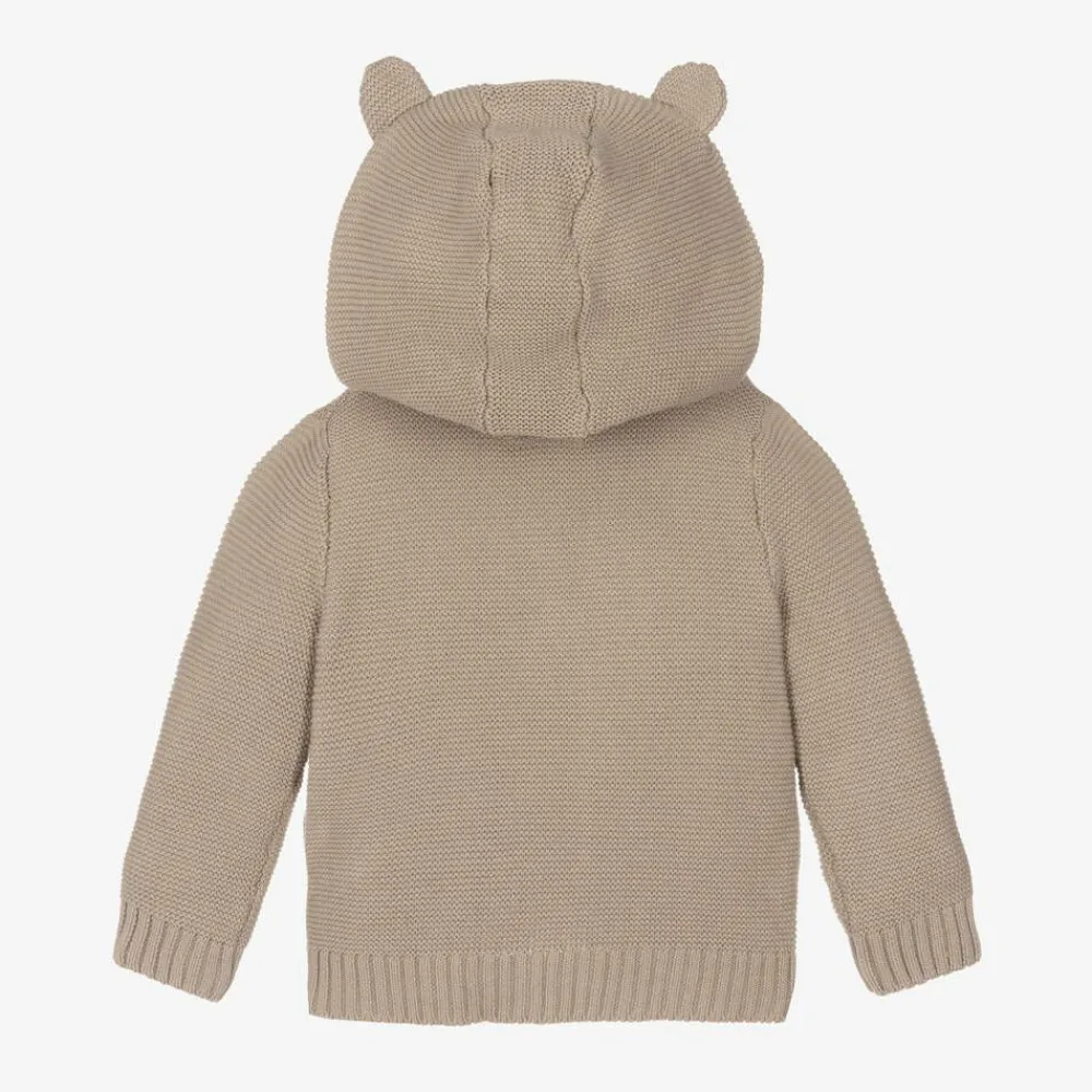 Guess Tops*Baby Boys Beige Cotton Knitted Cardigan