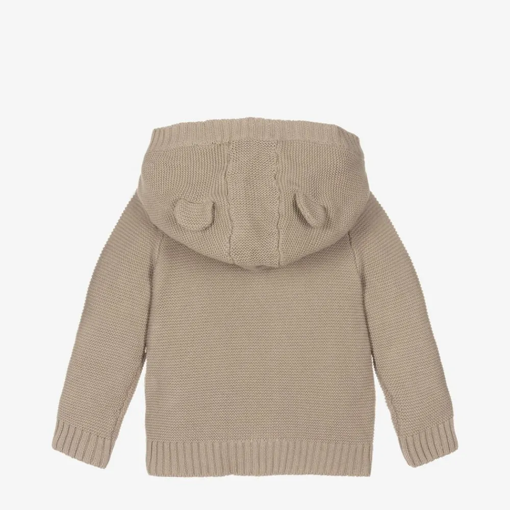 Guess Tops*Baby Boys Beige Cotton Knitted Cardigan