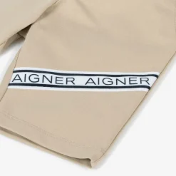 AIGNER Shorts|Shorts*Baby Boys Beige Cotton Logo Tape Shorts