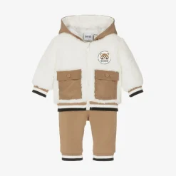 BOSS Tracksuits*Baby Boys Beige Fleece Tracksuit