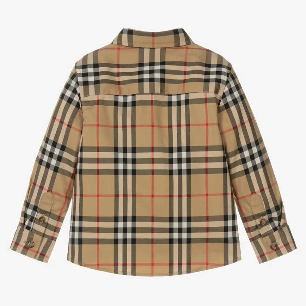 Burberry Tops*Baby Boys Beige Vintage Check Cotton Shirt