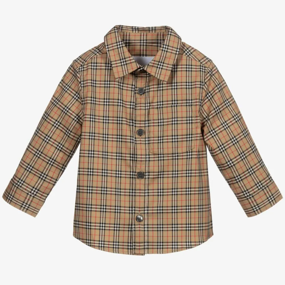 Burberry Tops*Baby Boys Beige Vintage Check Shirt