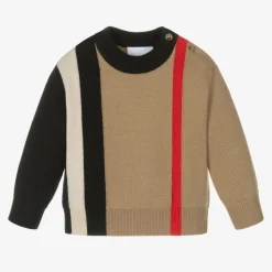 Burberry Tops*Baby Boys Beige Wool Jumper
