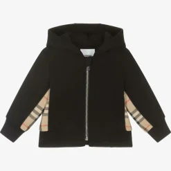 Burberry Tops*Baby Boys Black Check Zip-Up Top