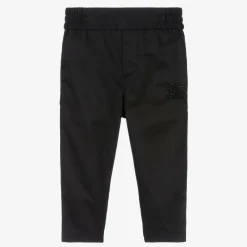 Burberry Trousers*Baby Boys Black Cotton EKD Trousers