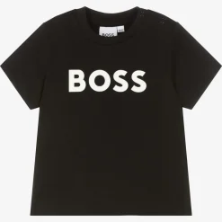 BOSS Tops*Baby Boys Black Cotton Jersey T-Shirt