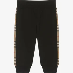 Burberry Trousers*Baby Boys Black Cotton Joggers