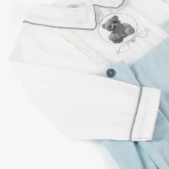 Beau KiD Babysuits*Baby Boys Blue & Ivory Shortie