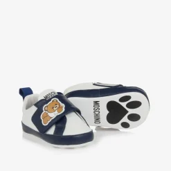 Moschino Pre Walkers|Pre Walkers*Baby Boys Blue & White Pre-Walker Trainers