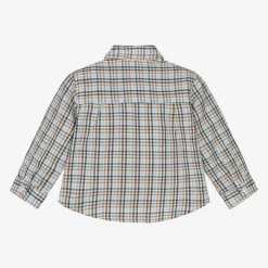 Dr. Kid Tops*Baby Boys Blue Check Cotton Shirt