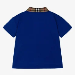 Burberry Tops*Baby Boys Blue Check Polo Shirt