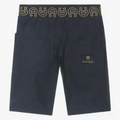 AIGNER Shorts*Baby Boys Blue Cotton Bermuda Shorts