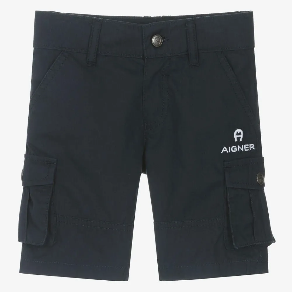 AIGNER Shorts|Shorts*Baby Boys Blue Cotton Cargo Shorts