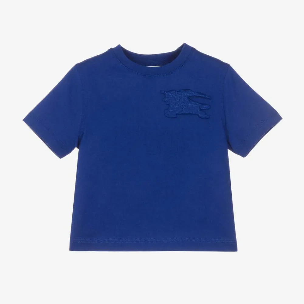 Burberry Tops*Baby Boys Blue Cotton EKD T-Shirt