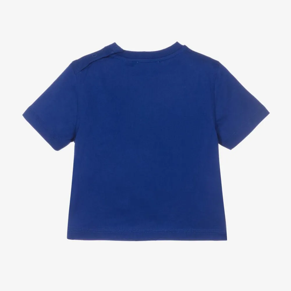 Burberry Tops*Baby Boys Blue Cotton EKD T-Shirt