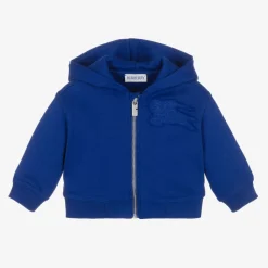Burberry Tops*Baby Boys Blue Cotton Hoodie