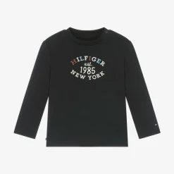 Tommy Hilfiger Tops*Baby Boys Blue Cotton Monotype Logo Top