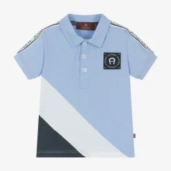 AIGNER Tops|Tops*Baby Boys Blue Cotton Polo Shirt