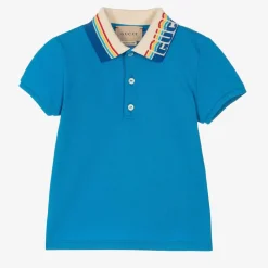 Gucci Tops*Baby Boys Blue Cotton Polo Shirt