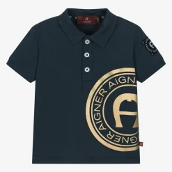 AIGNER Tops|Tops*Baby Boys Blue Cotton Polo Shirt