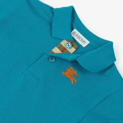 Burberry Tops*Baby Boys Blue Cotton Polo Shirt