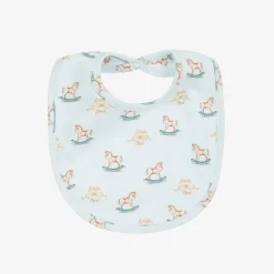 My Little Pie Feeding Accessories*Baby Boys Blue Cotton Rocking Horse Bib
