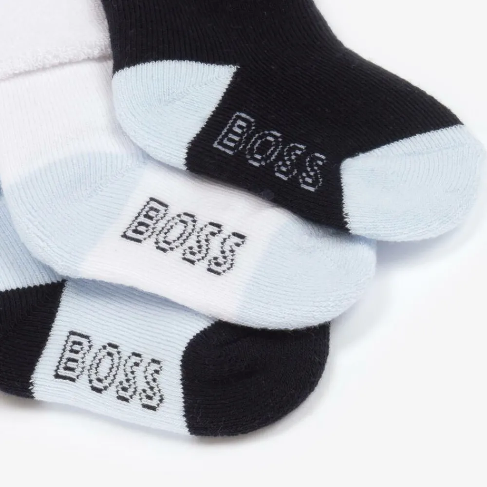 BOSS Gifts|Socks*Baby Boys Blue Cotton Socks (3 Pack)