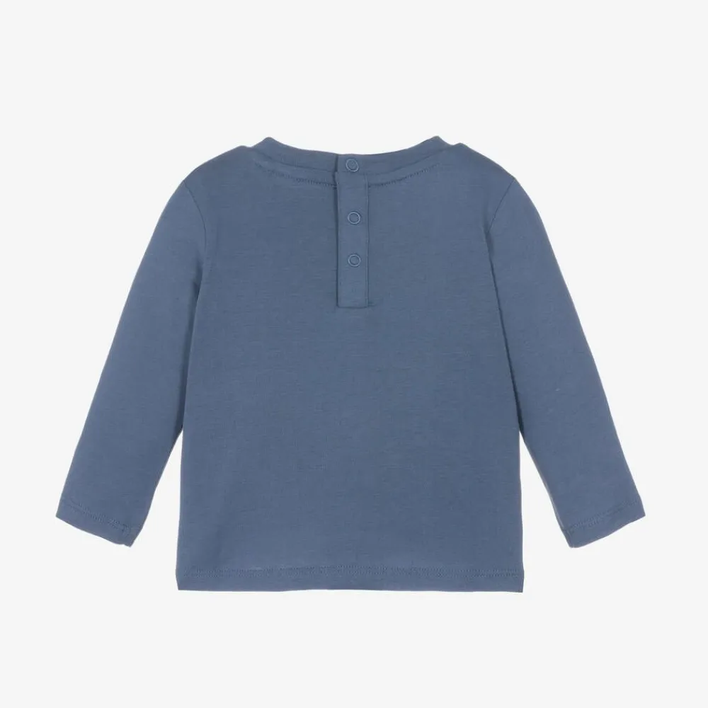 Guess Tops*Baby Boys Blue Cotton Top