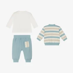 Mayoral Newborn Tracksuits*Baby Boys Blue Cotton Tracksuit Set
