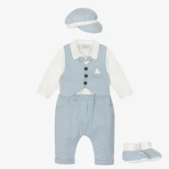 Beau KiD Outfit Sets*Baby Boys Blue Cotton Trouser Set