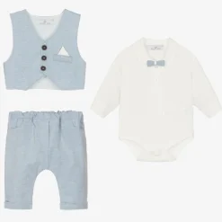 Beau KiD Outfit Sets*Baby Boys Blue Cotton Trouser Set