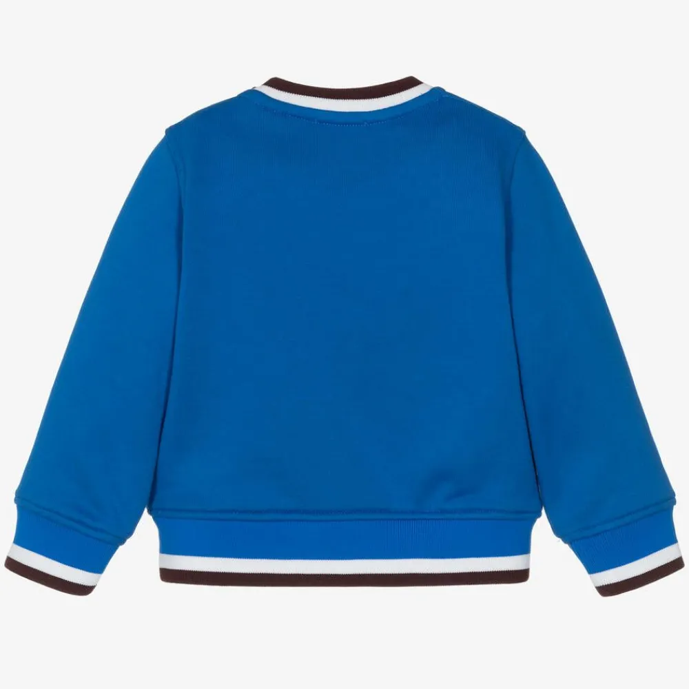 Burberry Tops*Baby Boys Blue Cotton Varsity Sweatshirt