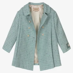 Gucci Coats & Jackets*Baby Boys Blue Damier Wool Check Coat