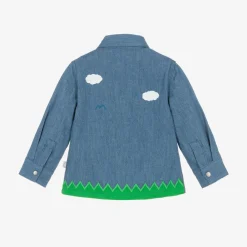 Stella McCartney Kids Tops*Baby Boys Blue Denim Farmyard Shirt
