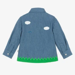 Stella McCartney Kids Tops*Baby Boys Blue Denim Farmyard Shirt