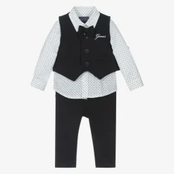 Guess Suits|Suits*Baby Boys Blue Jersey Waistcoat Suit