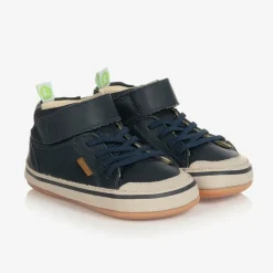 Tip Toey Joey First Walkers|First Walkers*Baby Boys Blue Leather Hi-Top Trainers
