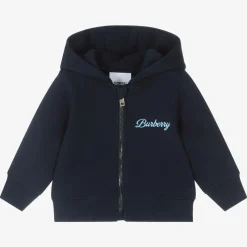 Burberry Tops*Baby Boys Blue Logo Zip-Up Hoodie