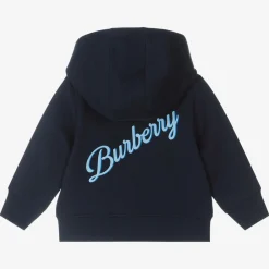 Burberry Tops*Baby Boys Blue Logo Zip-Up Hoodie