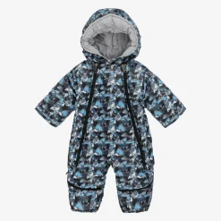 Pilguni Snowwear*Baby Boys Blue Mountain Print 2-in-1 Snowsuit