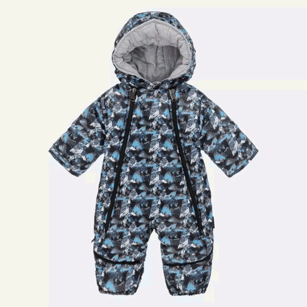Pilguni Snowwear*Baby Boys Blue Mountain Print 2-in-1 Snowsuit