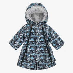 Pilguni Snowwear*Baby Boys Blue Mountain Print 2-in-1 Snowsuit