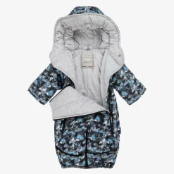 Pilguni Snowwear*Baby Boys Blue Mountain Print 2-in-1 Snowsuit