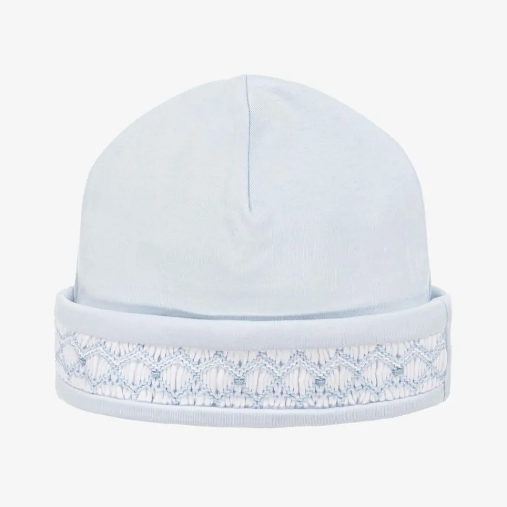 Kissy Kissy Hats|Hats*Baby Boys Blue Smocked Pima Cotton Hat
