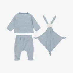 Petit Bateau Babysuits*Baby Boys Blue Stripe Organic Cotton Trouser Set