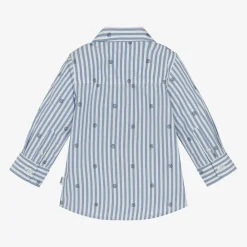 BOSS Tops*Baby Boys Blue Striped Cotton Shirt