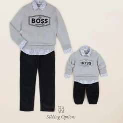 BOSS Tops*Baby Boys Blue Striped Cotton Shirt